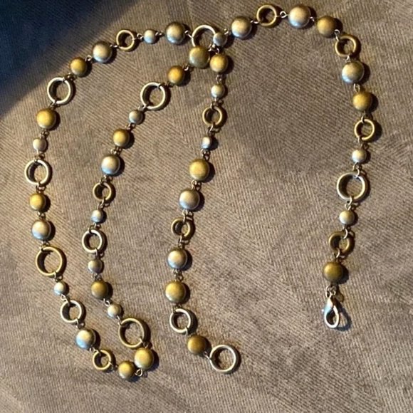 Premier Designs "Sense of Style" Necklace Silver & Gold Tones 40" Perfect 16420 - Picture 7 of 8